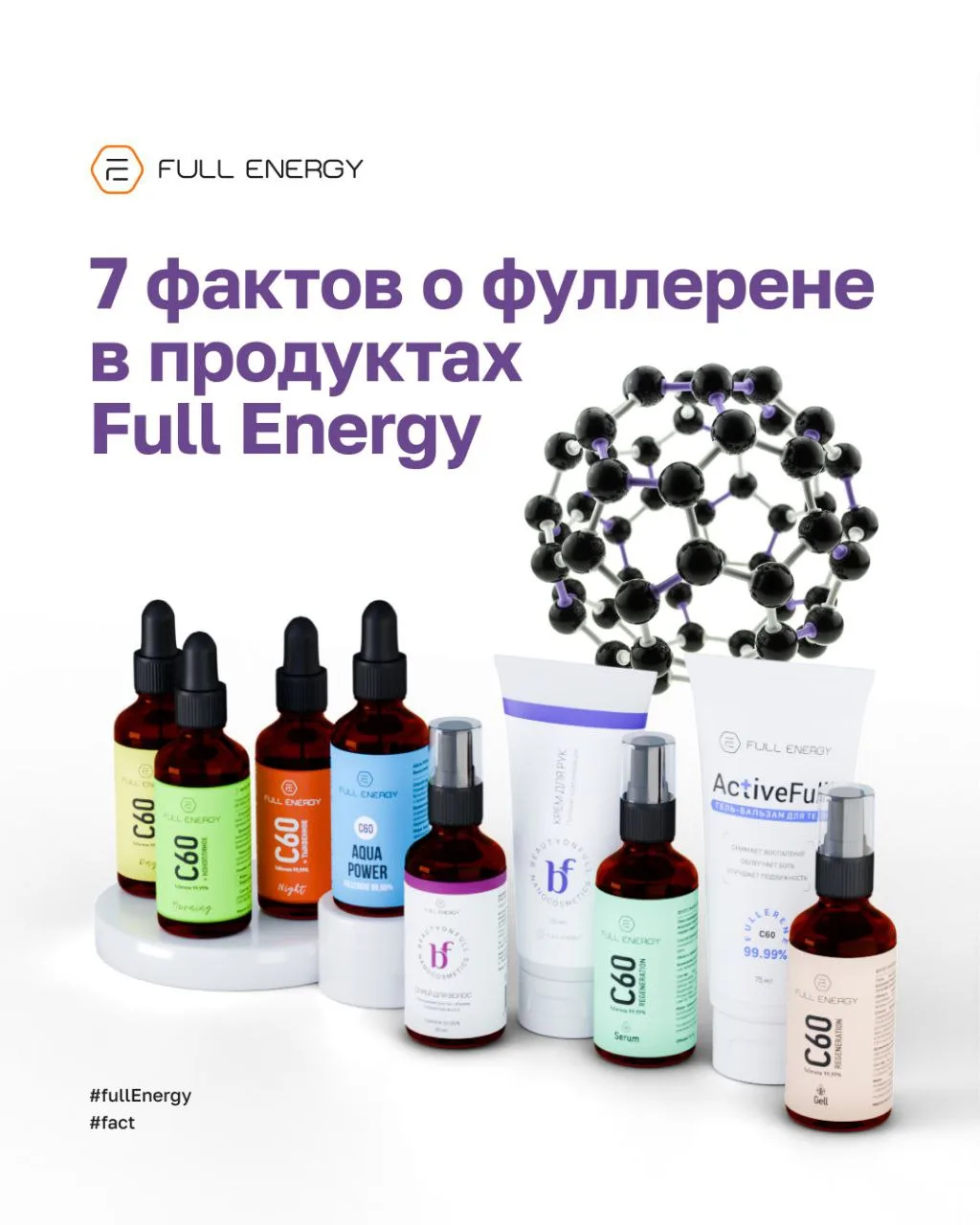 🔬 7 фактов о фуллерене в продуктах Full Energy, которые удивят даже скептика.