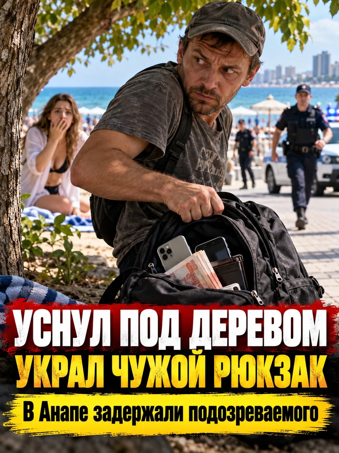 😴 ПРИЕЗЖИЙ УСНУЛ ПОД ДЕРЕВОМ В АНАПЕ, А ПРОСНУЛСЯ РЯДОМ С ЧУЖИМ РЮКЗАКОМ