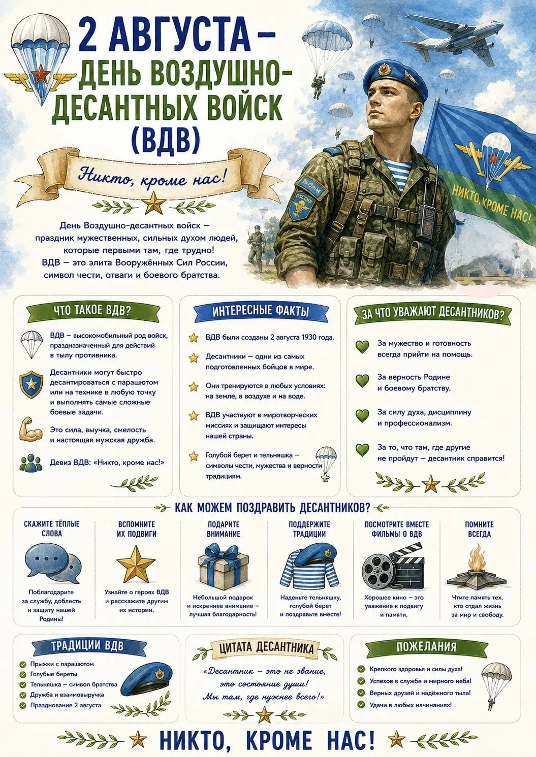 🪂2 августа - День воздушно-десантных войск (ВДВ)