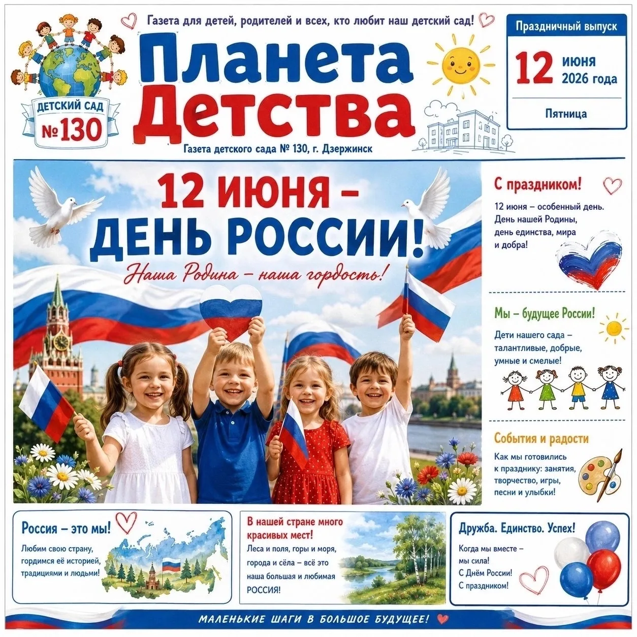 У России величавый 
На гербе орёл двуглавый, 
Чтоб на запад и восток 
Он смотреть бы сразу мог. 
Сил