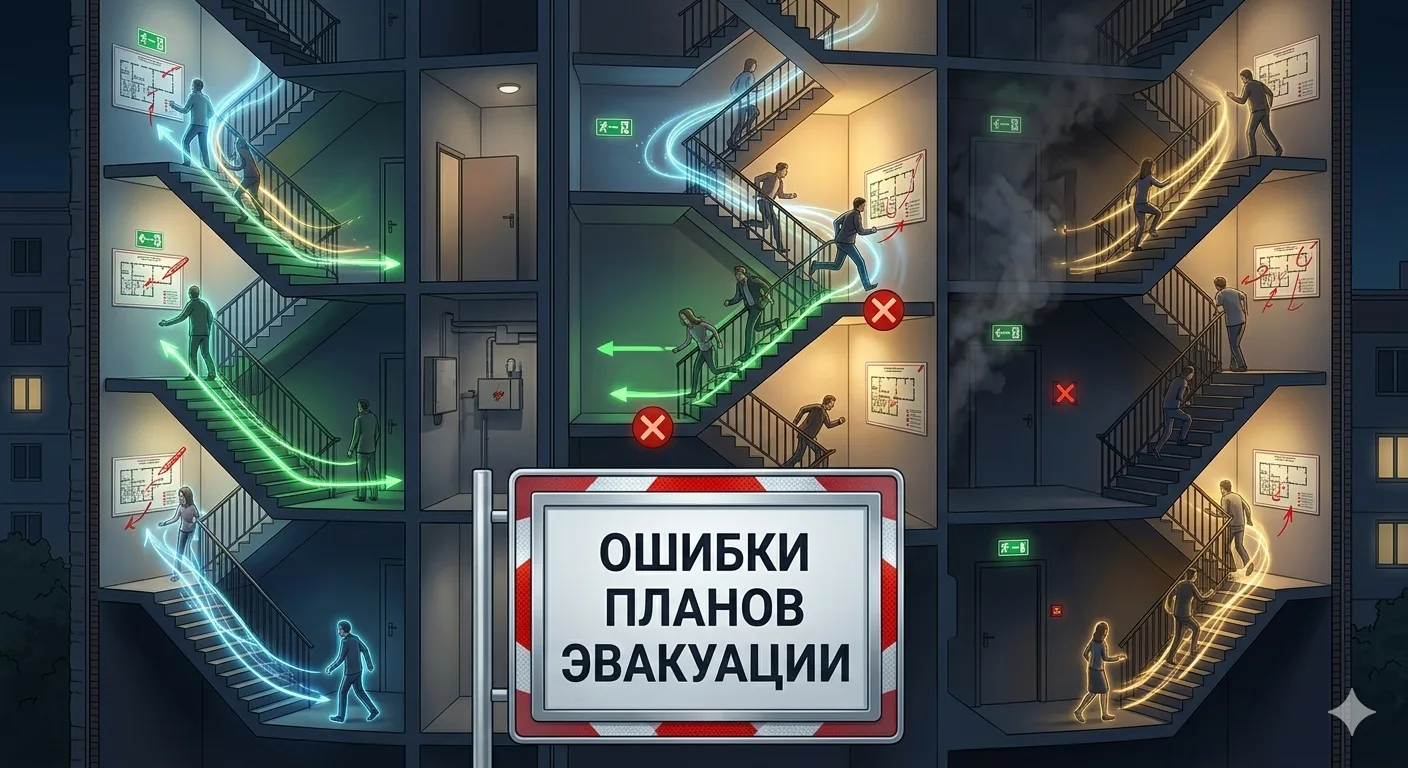 🔥 Частые ошибки при составлении плана эвакуации