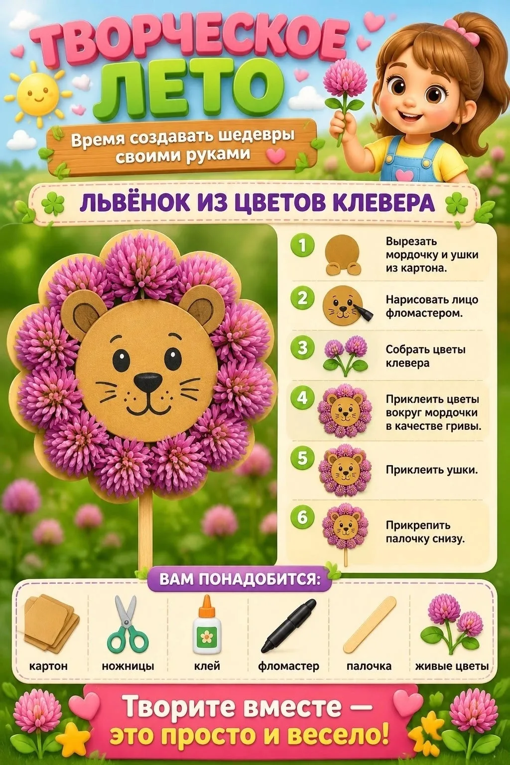 🤗Друзья сегодня мы вдохновились летними лугами и превратили душистый клевер в... очаровательную гри