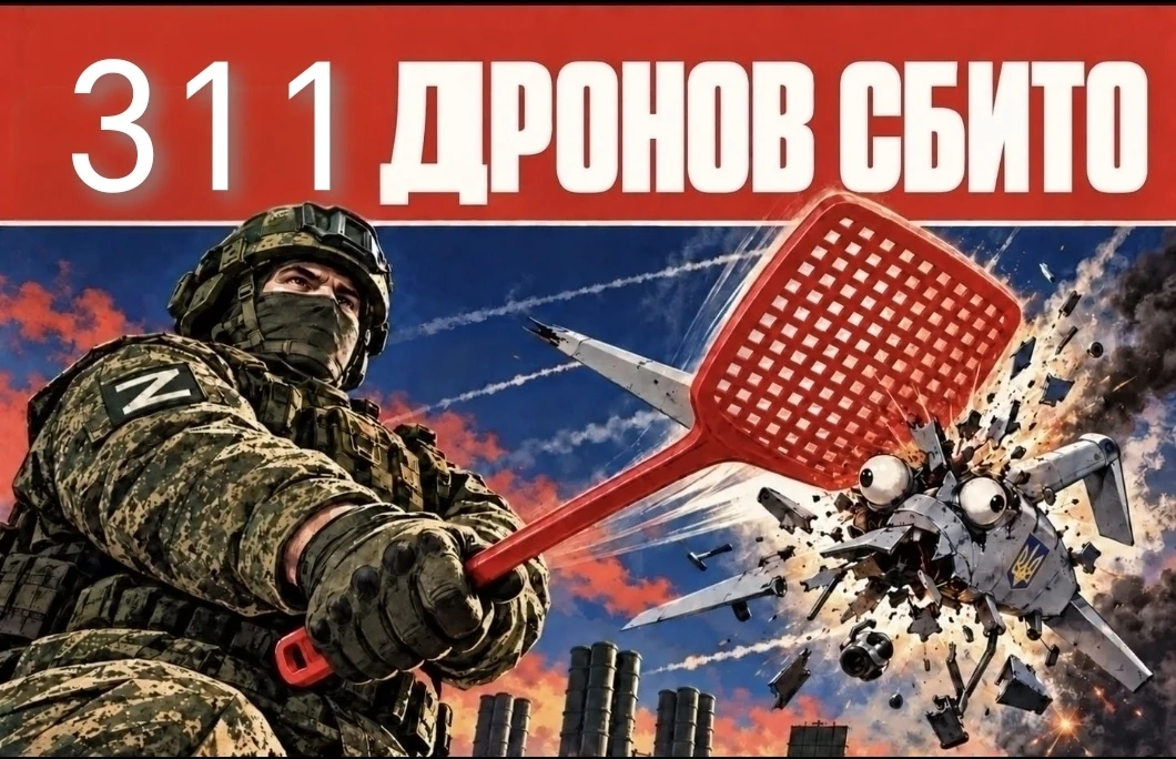 ⚡ В течение прошедшей ночи дежурными силами ПВО перехвачены и уничтожены 311 украинских...