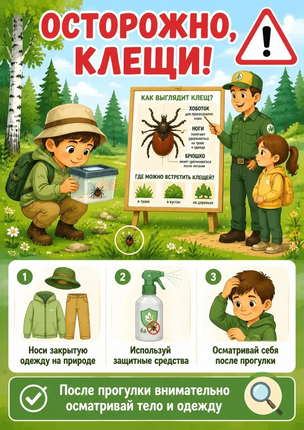 ⚠️ Июль - время активностей на открытом воздухе: от туристических походов в лес до каждодневных прог
