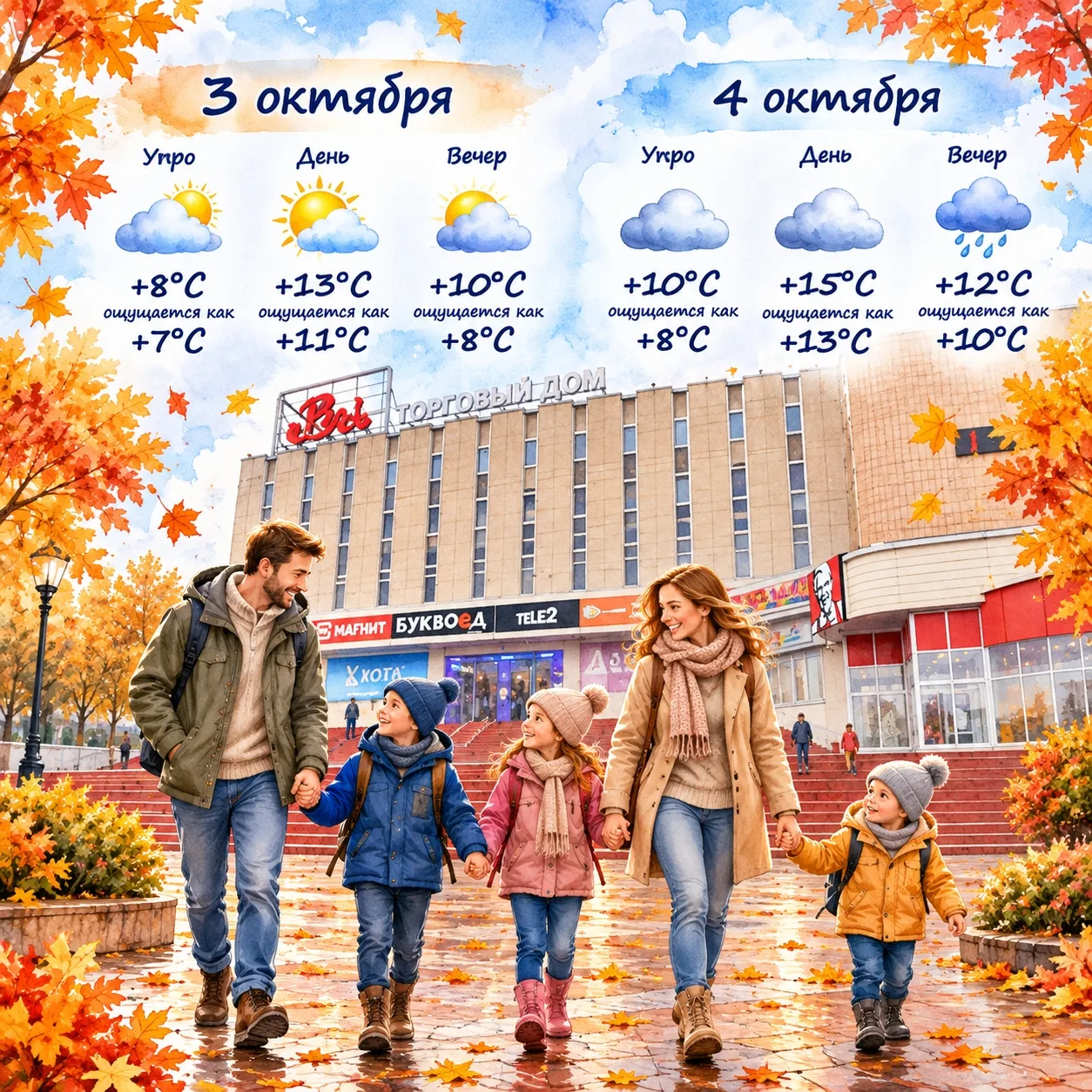 🍂 Как одеть ребёнка на прогулку в выходные, 3 и 4 октября?