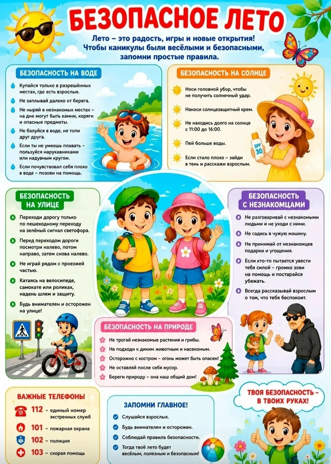 ☀ «Безопасное лето – 2026» 
 
Дорогие ребята и уважаемые родители! Летние каникулы — время отдыха, п