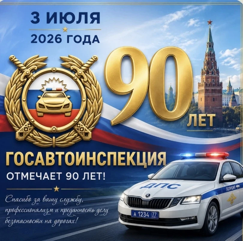 🚦 3 июля 2026 года Госавтоинспекция отмечает 90‑летие со дня образования. 🚦