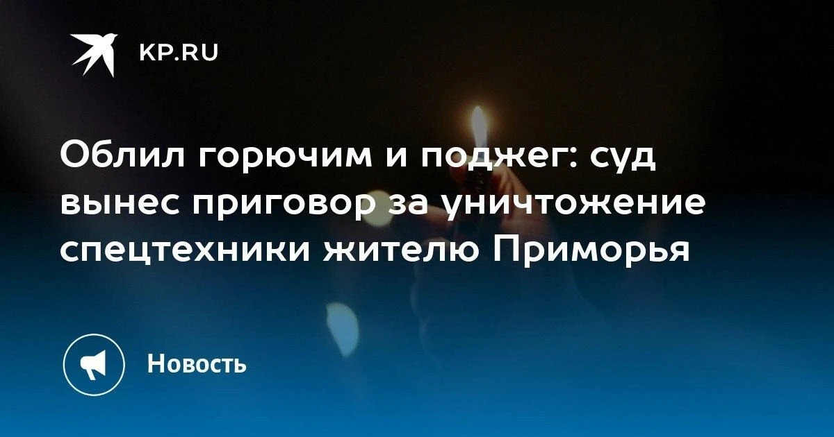 Сжег экскаватор за 4 миллиона: суд вынес приговор жителю Приморья