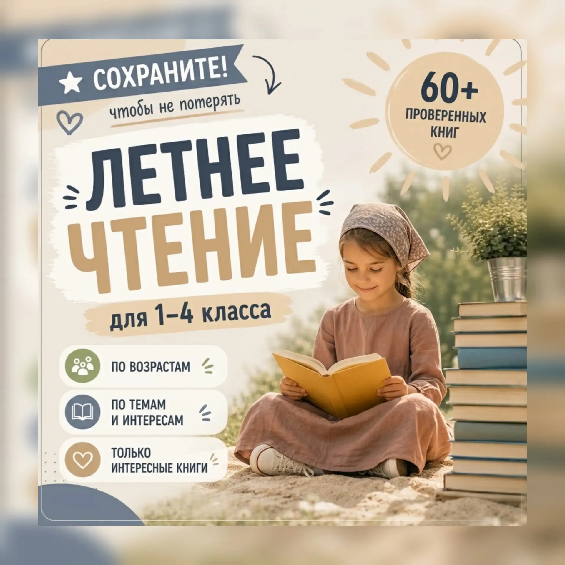 🌞 Лето — отличное время для чтения. Когда уроки и домашние задания уходят на каникулы, у детей появ