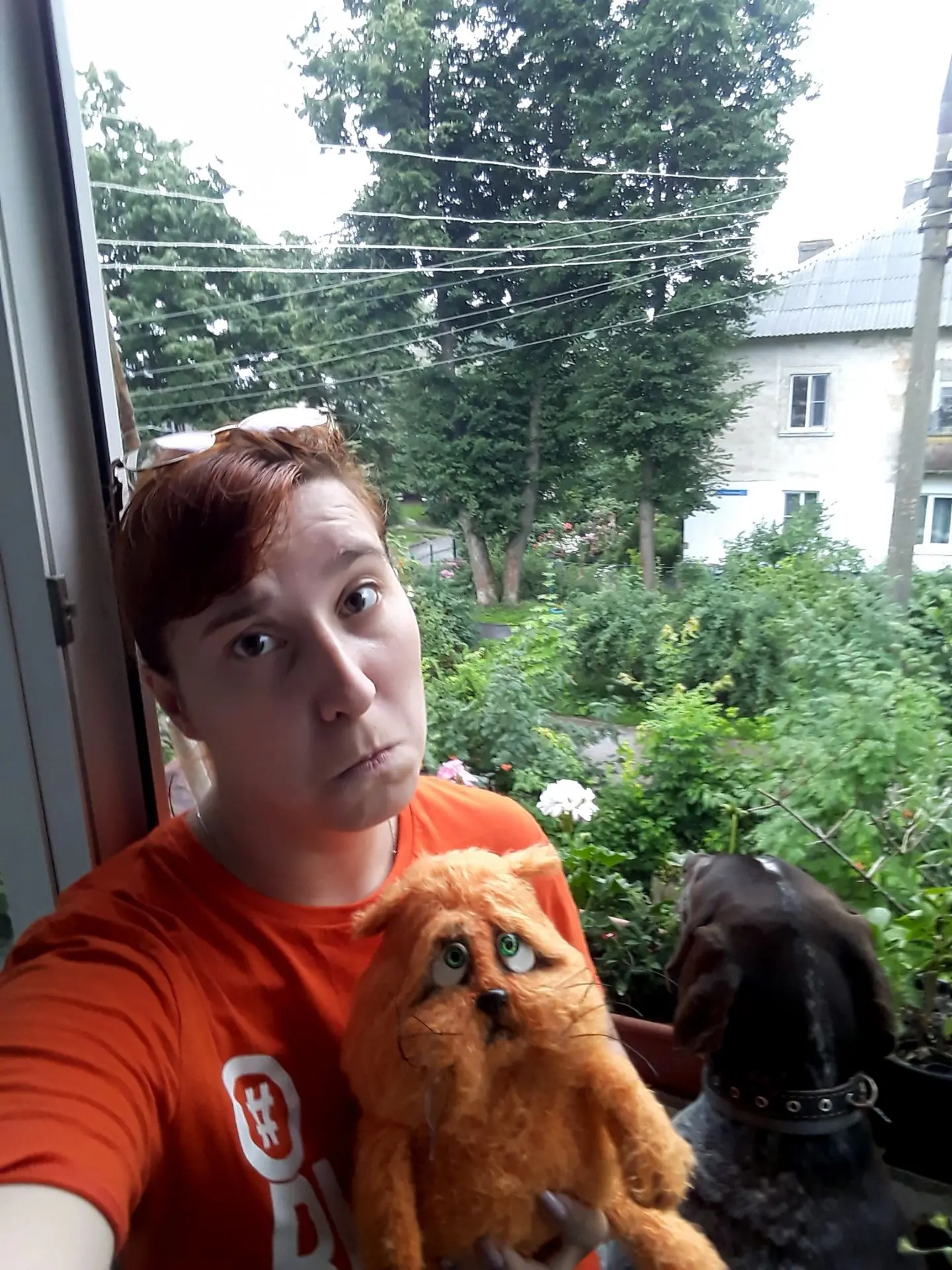 Я и котик Серж немного расстроены, что сегодня дождик...