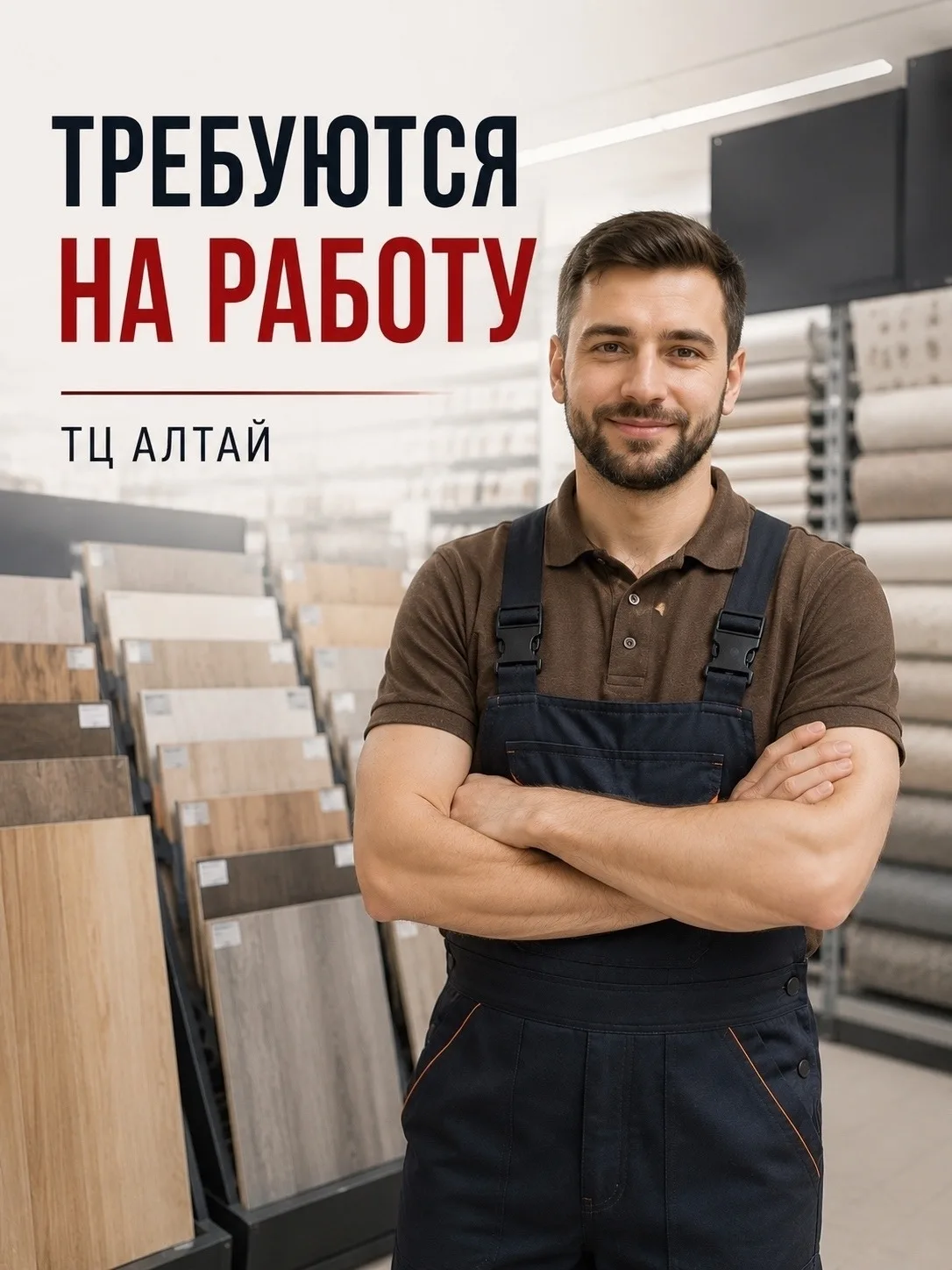 В ТЦ «Алтай» требуются продавцы-консультанты в отделы:
• инструмента,
• сантехники,
• дверей,
• лако