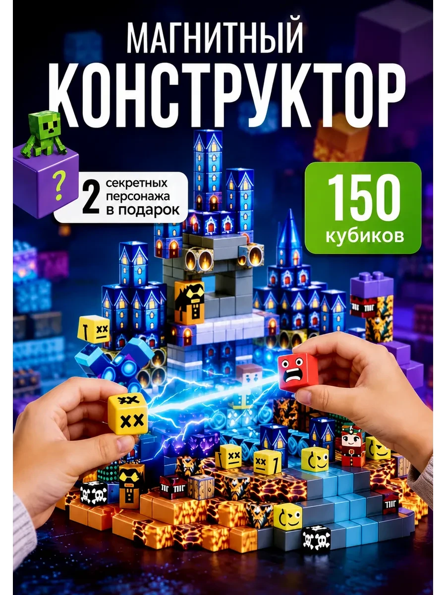 ⚡️ Магнитный конструктор Minecraft кубики развивающий набор, LA Lamp