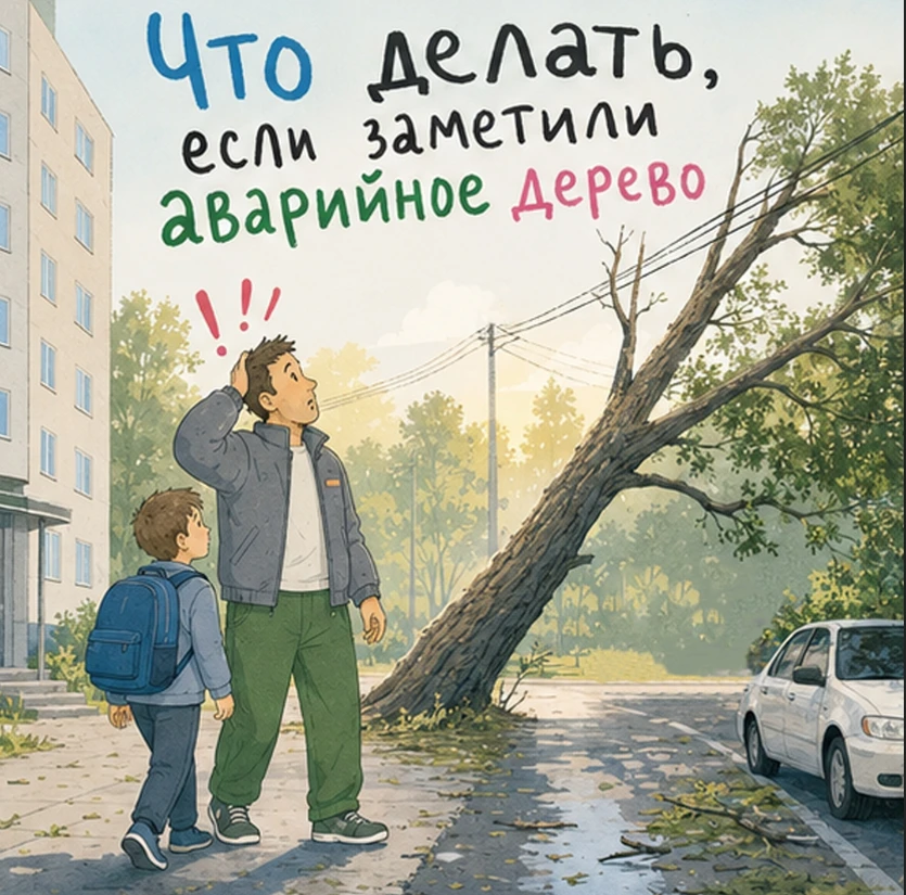 📌Что делать, если заметили аварийное дерево