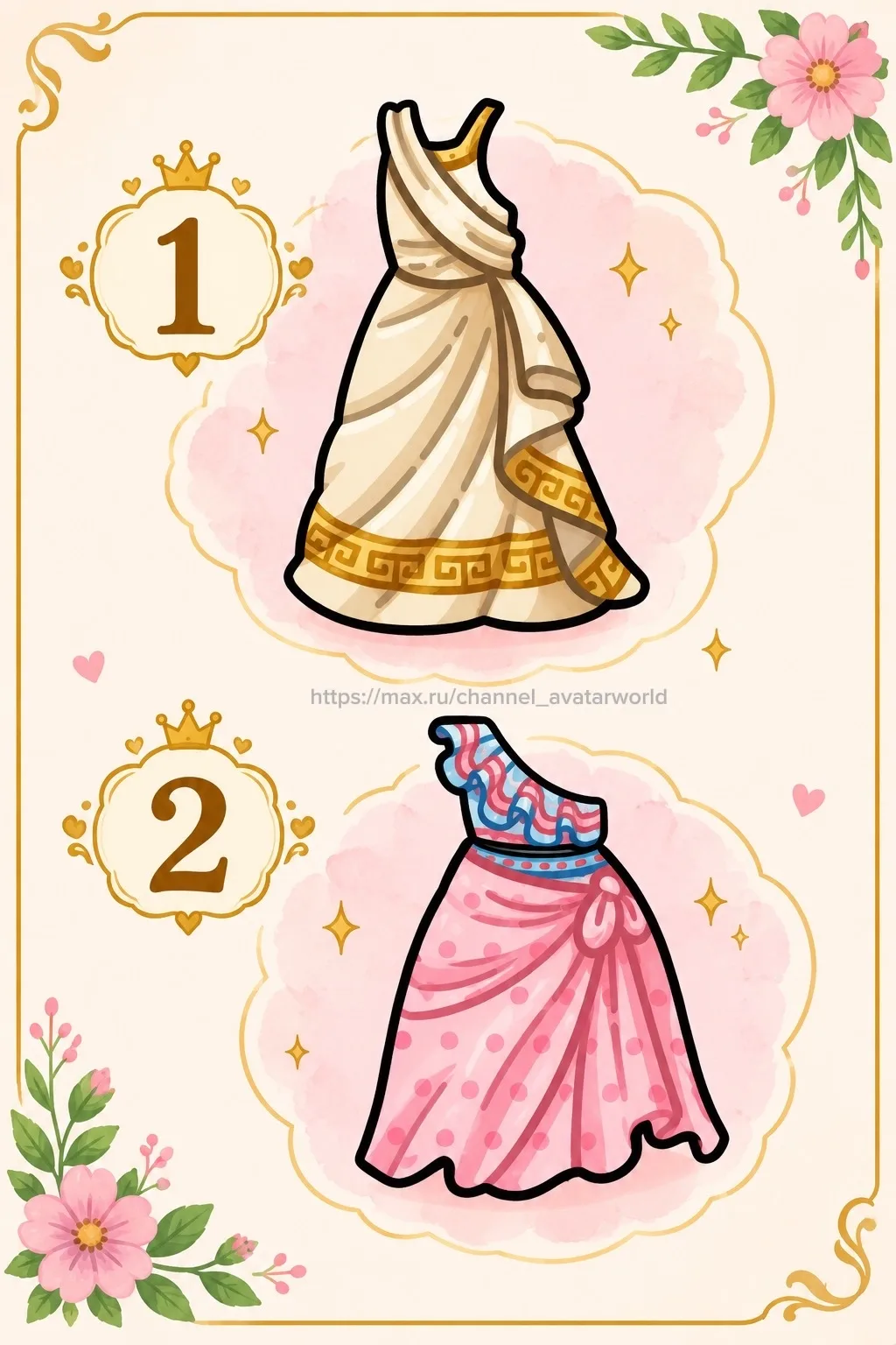 Первый образ бесплатный, второй платный 👗