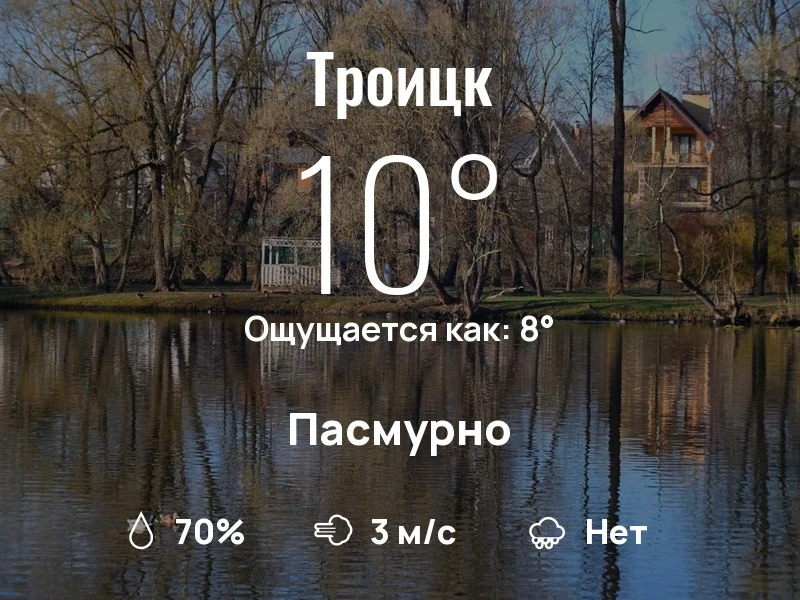 Что с погодой в Троицке?