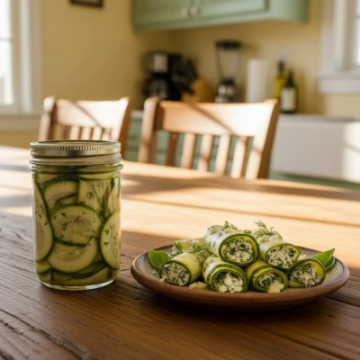 🥒 Кабачковые рулетики (заготовка кабачков пластами)