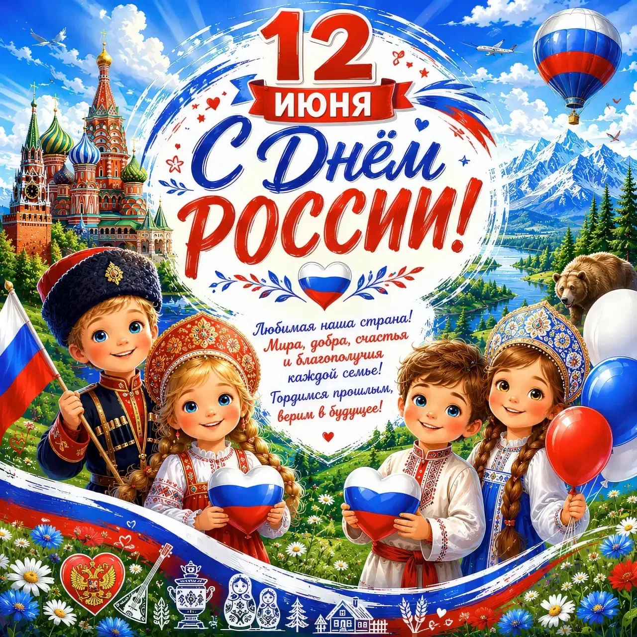 В группе "Солнышко" ☀️
Прошёл тематический праздник, посвящённый Дню России.🇷🇺
Необъятная Россия,
