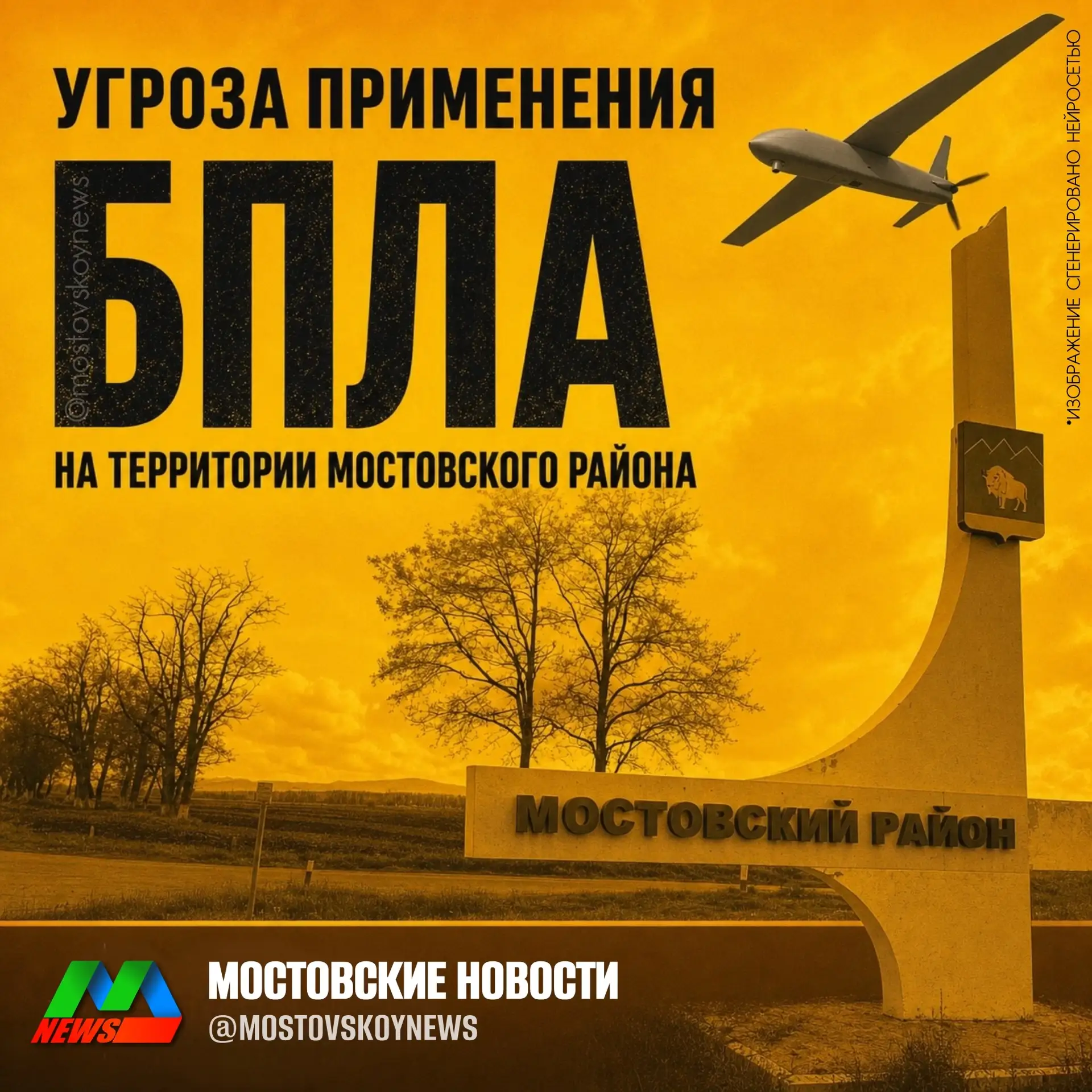 ⚠️ РСЧС: Беспилотная опасность на территории Мостовского района