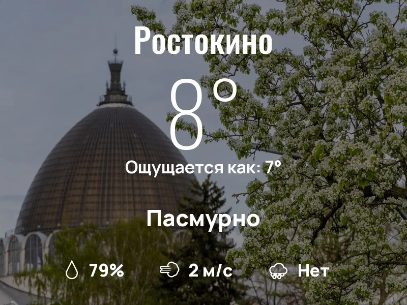 Что с погодой в Ростокино?