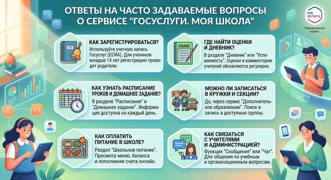 Остались вопросы о сервисе «Моя школа»? Не знаете, как привязать ребёнка к своему профи...