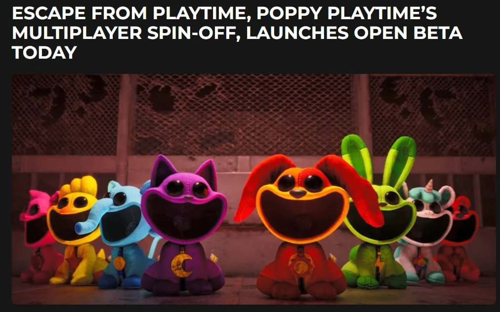 Вышел третий трейлер Escape from Playtime. Показали тизер с критерами — Бобби уносит но...