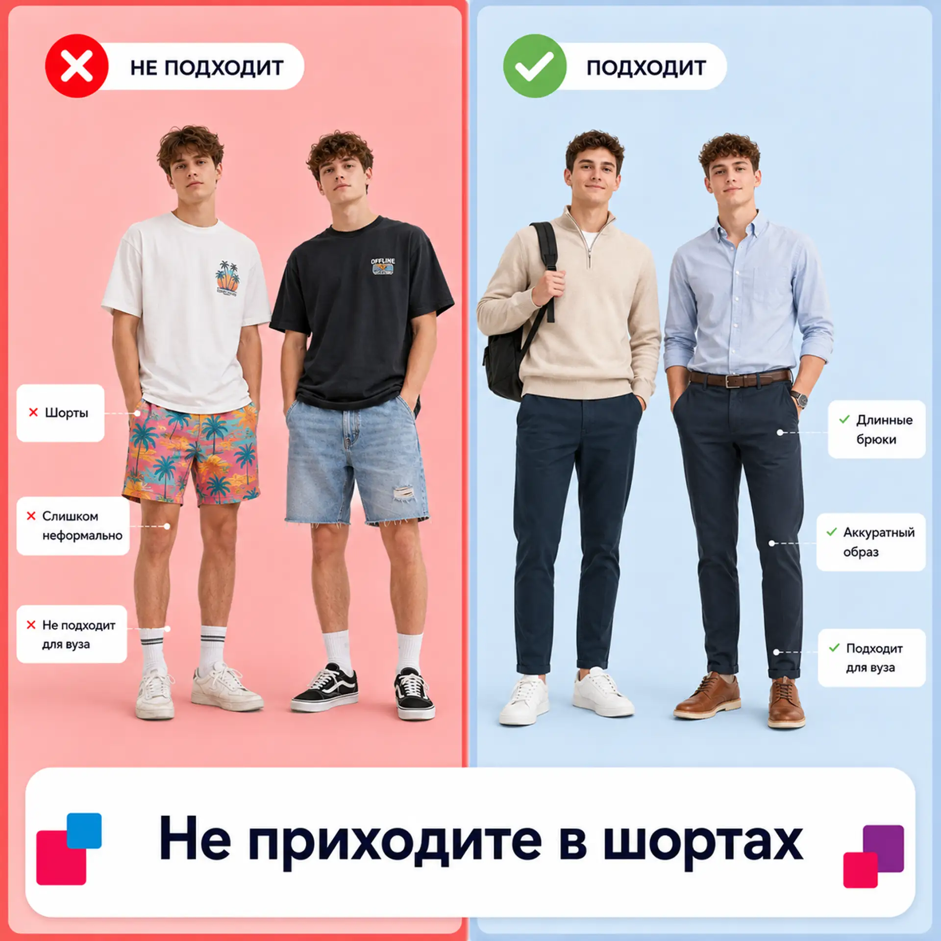 Лето пришло, а дресс-код — остаётся... Пляжный и спортивный стиль по-прежнему под запретом.  🚫 Что н