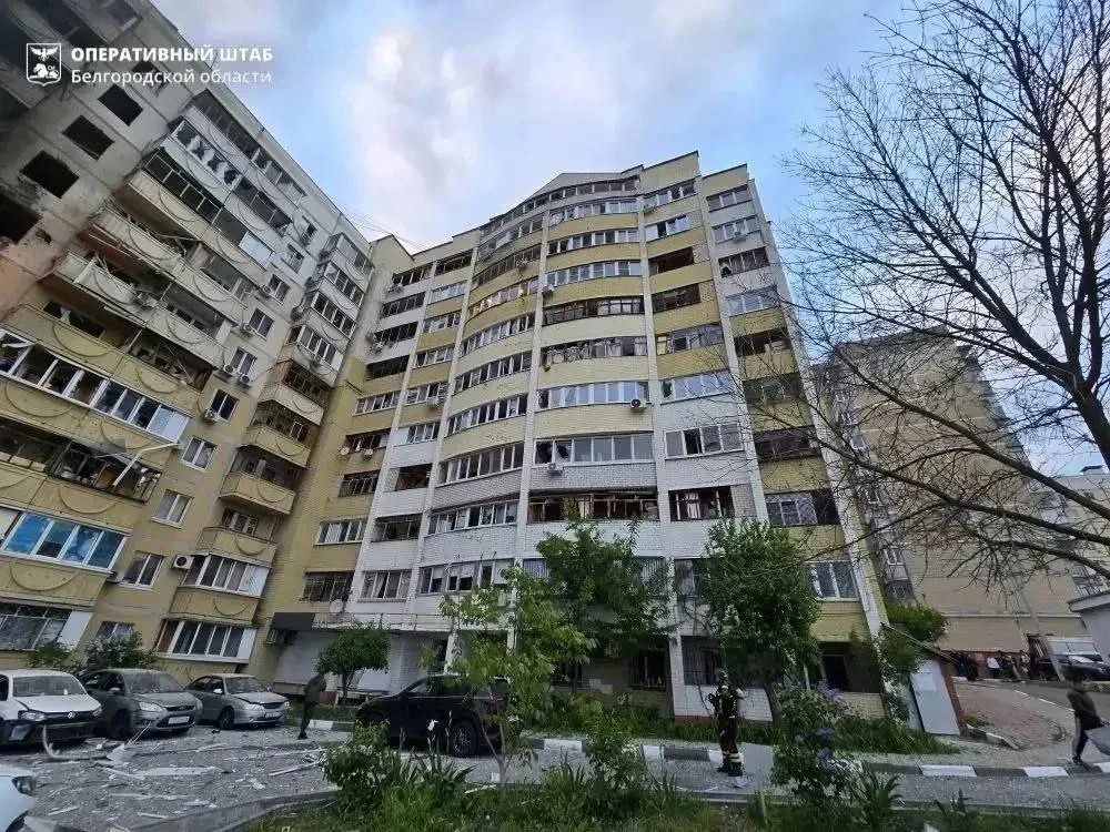 ‼️В Белгороде в результате атаки беспилотника на жилую многоэтажку повреждения получили более 70 ква