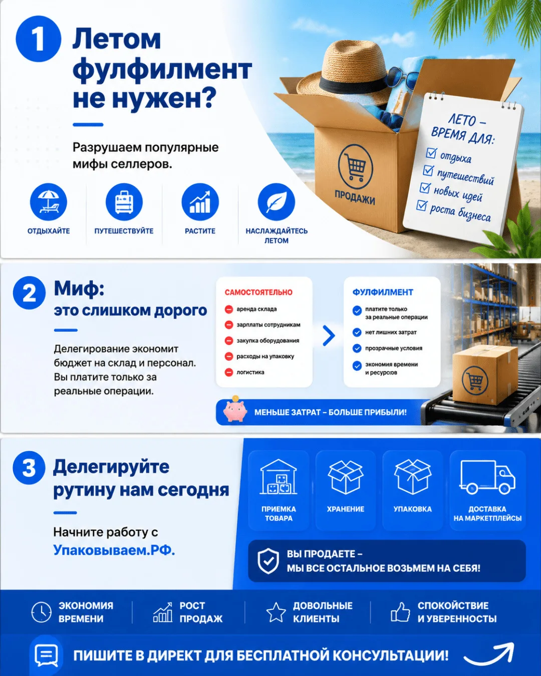 Развеиваем мифы о фулфилменте летом! ☀️