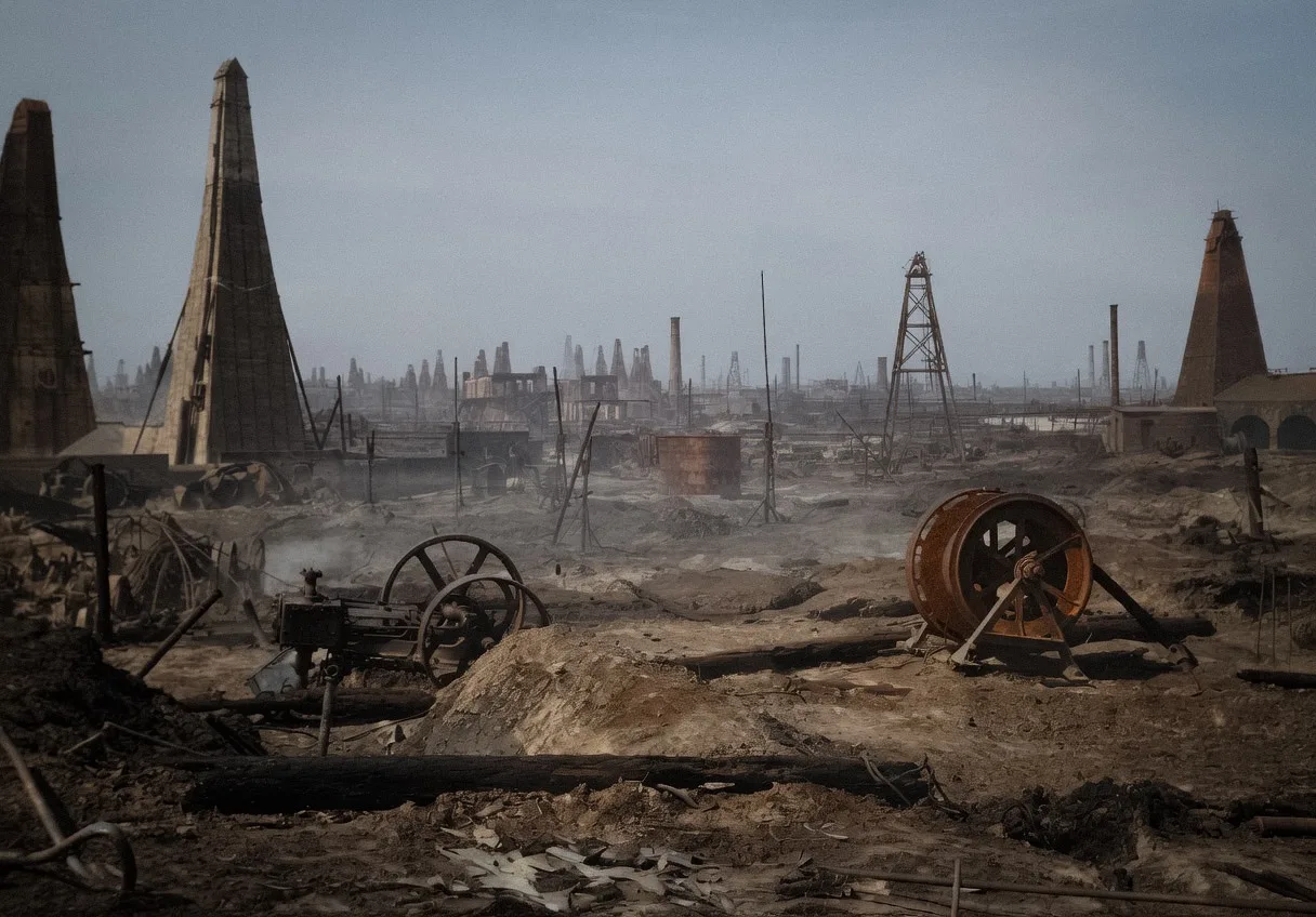 «Товарищество нефтяного производства братьев Нобель» после разрушительного пожара. Баку. Российская 