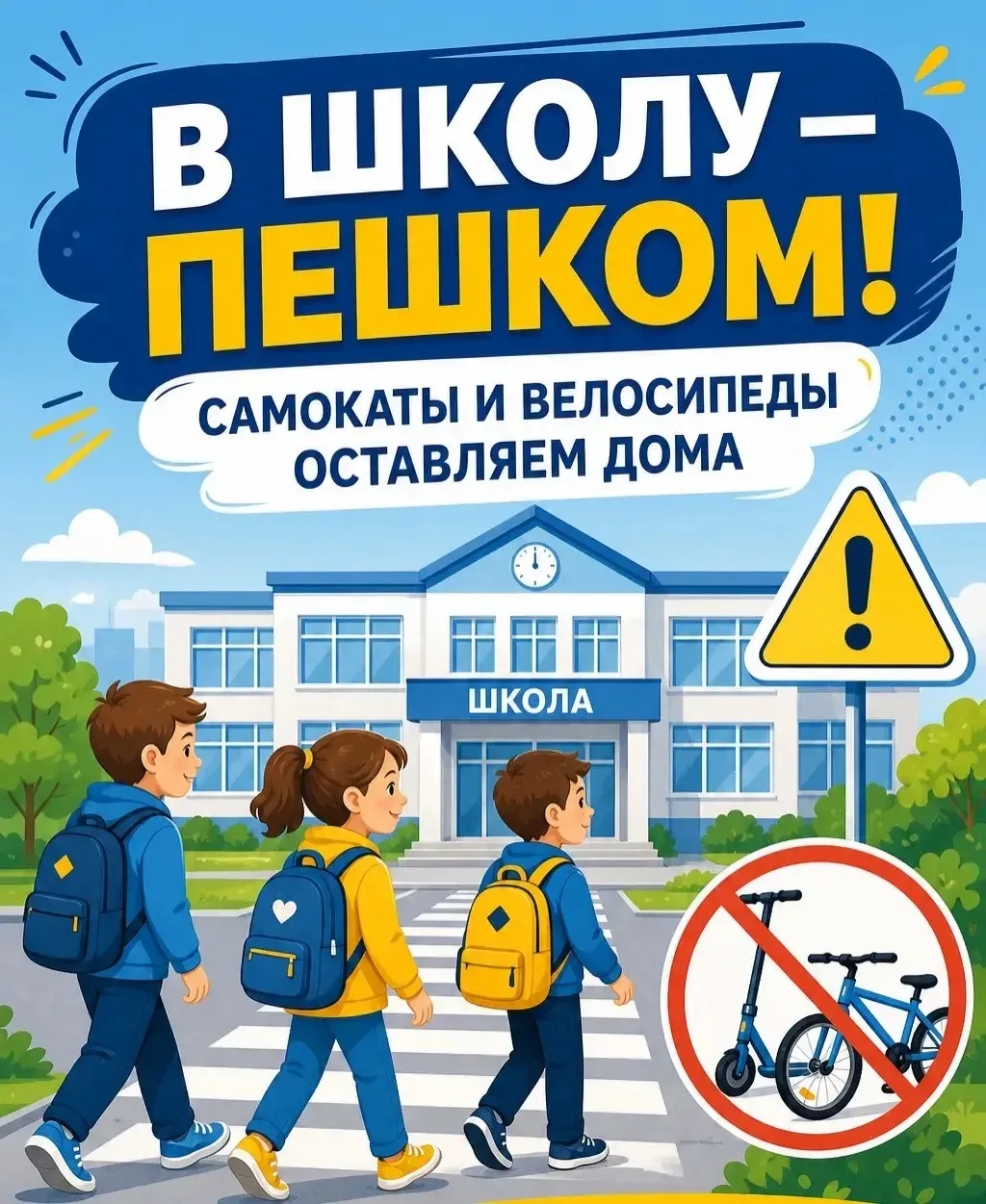 Уважаемые родители и обучающиеся❗ Обращаем Ваше внимание: приезжать в школу на самокатах и велосипед