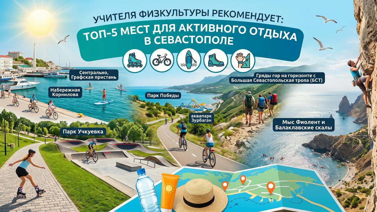 🏃‍ Учитель физкультуры рекомендует: топ-5 мест для активного отдыха в Севастополе

Лето — время дви