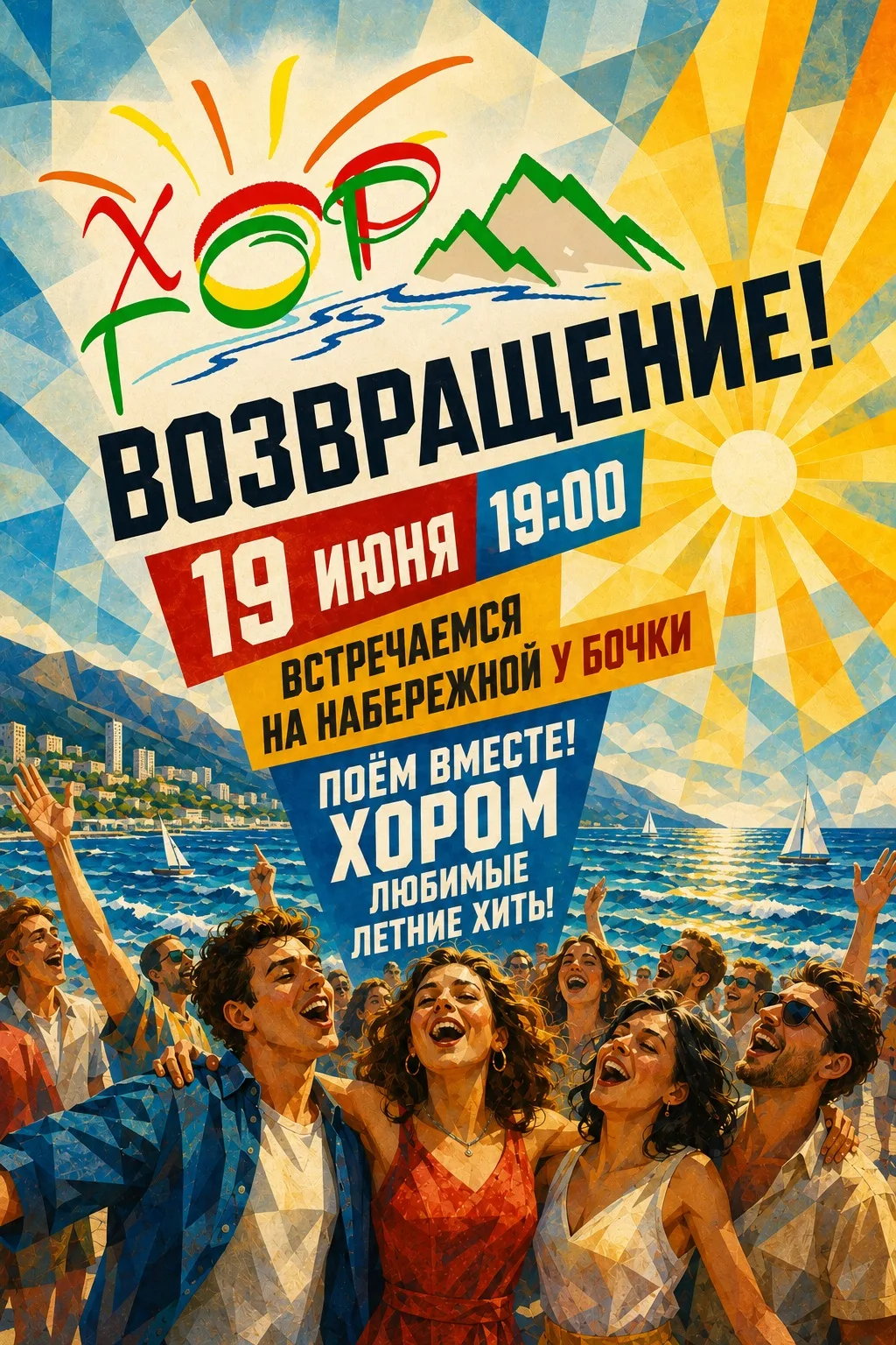 Возвращение! 🎤🌊

☀️Ждём вас на набережной у "Бочки", чтобы встретить лето громко и душевно!

Ставь