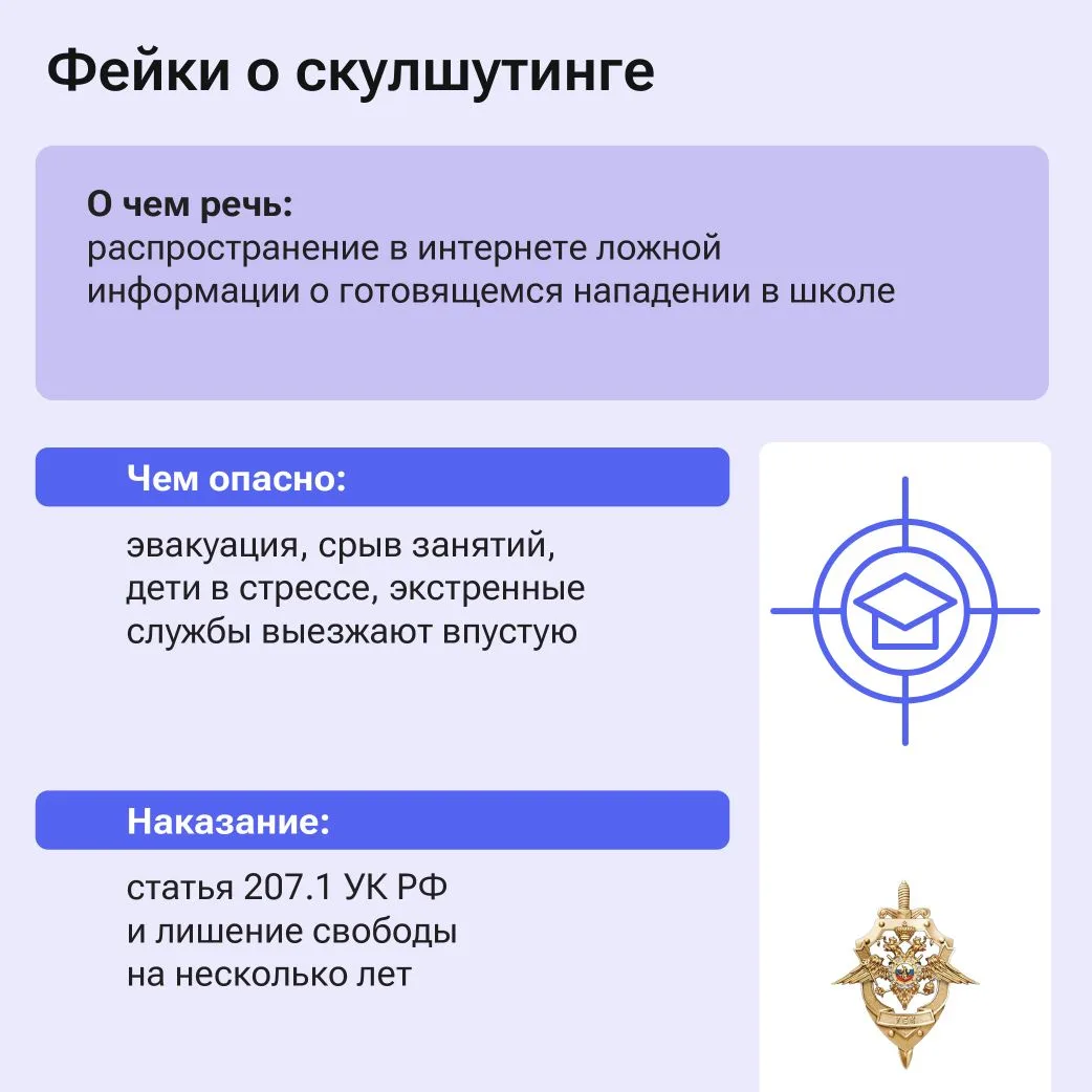Ложные сообщения о терактах и других преступлениях — это не шутка, а уголовно наказуемое деяние.  Та