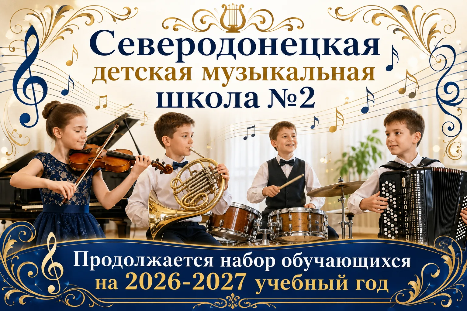 🎉В Северодонецкой детской музыкальной школе №2 продолжается набор обучающихся на 2026-2027 учебный 