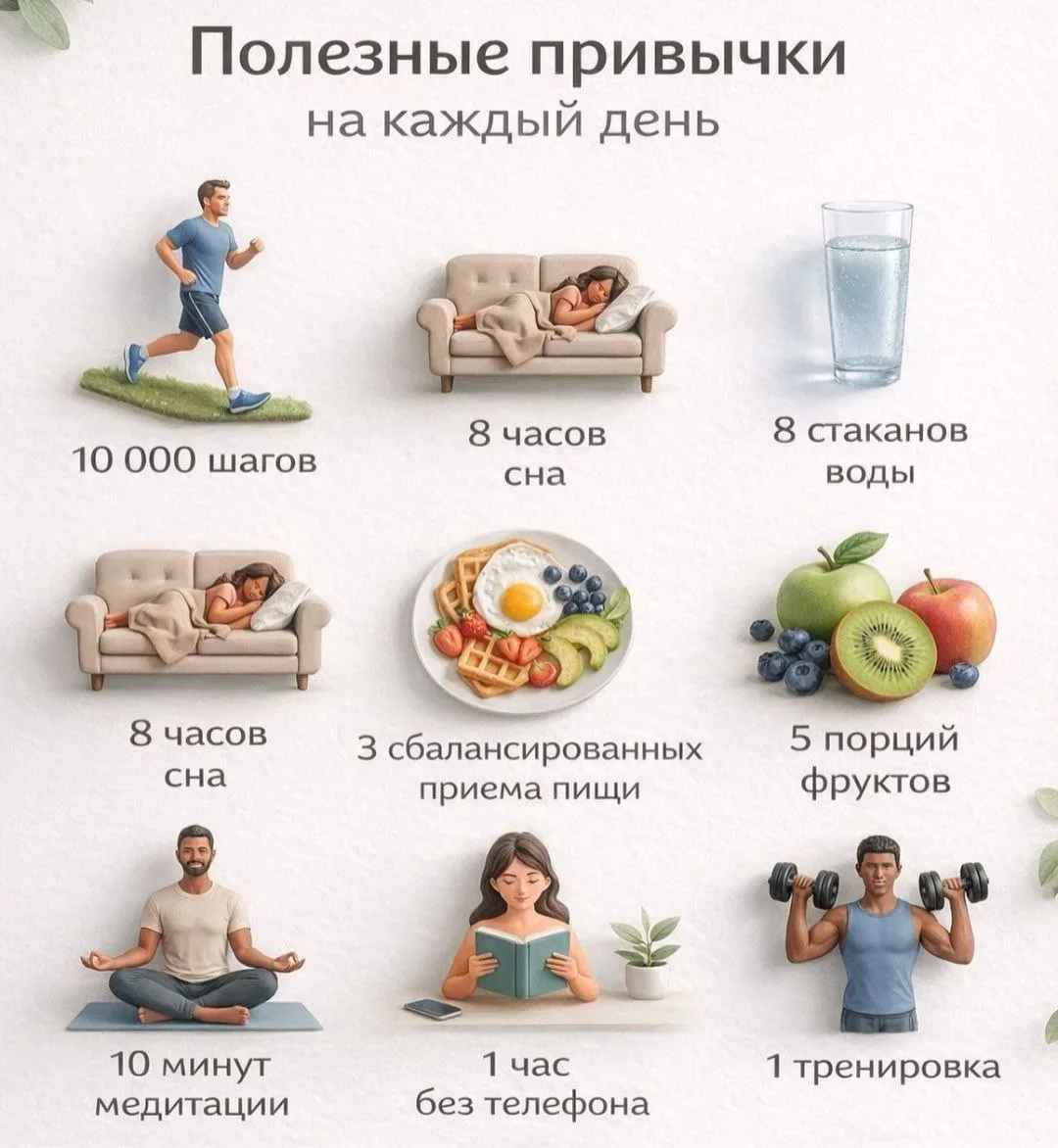 Идеальные привычки для здорового образа жизни🌶