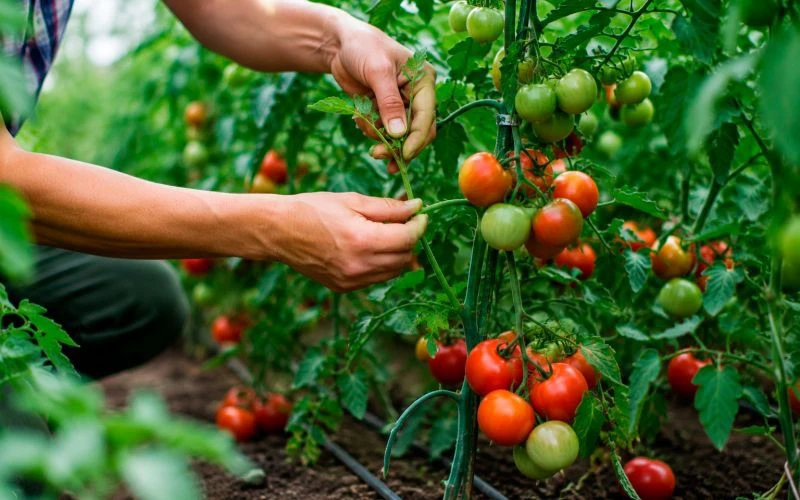 🍅 В середине лета томатам уже не нужно помогать расти. Теперь главная задача – помочь им спокойно н