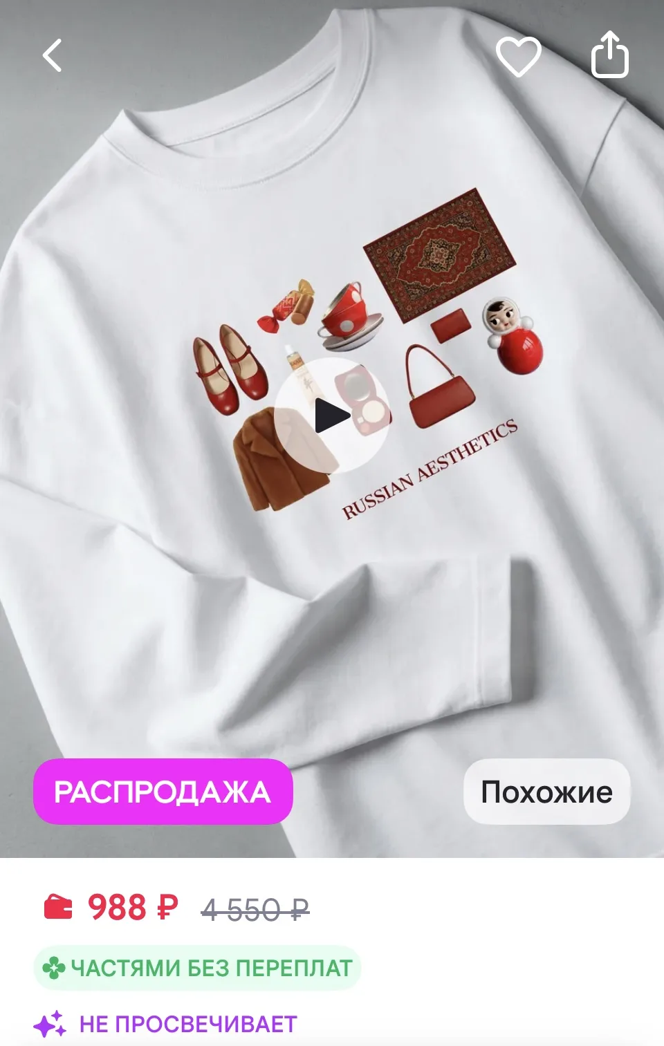 Clole Лонгслив оверсайз базовый с принтом y2k