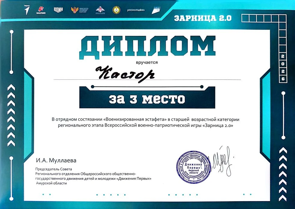 🔥  Команда 10В класса гимназии приняла участие в  региональном этапе военно-патриотической игры «Зар