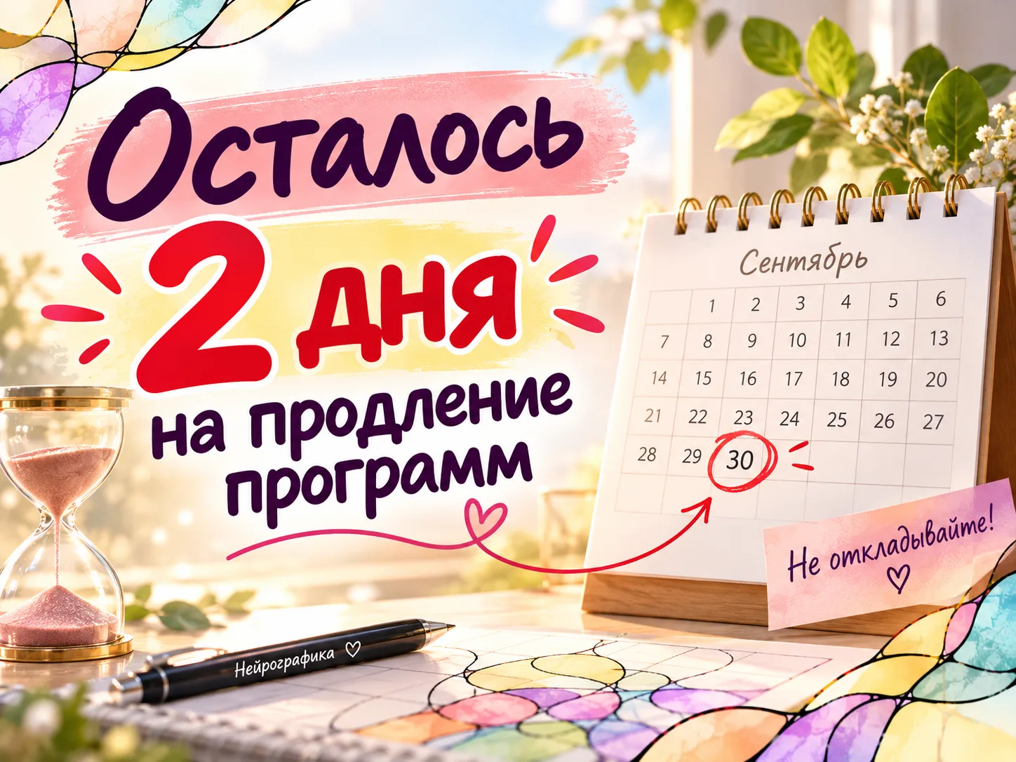 ⏰ Осталось всего 2 дня на продление программ!