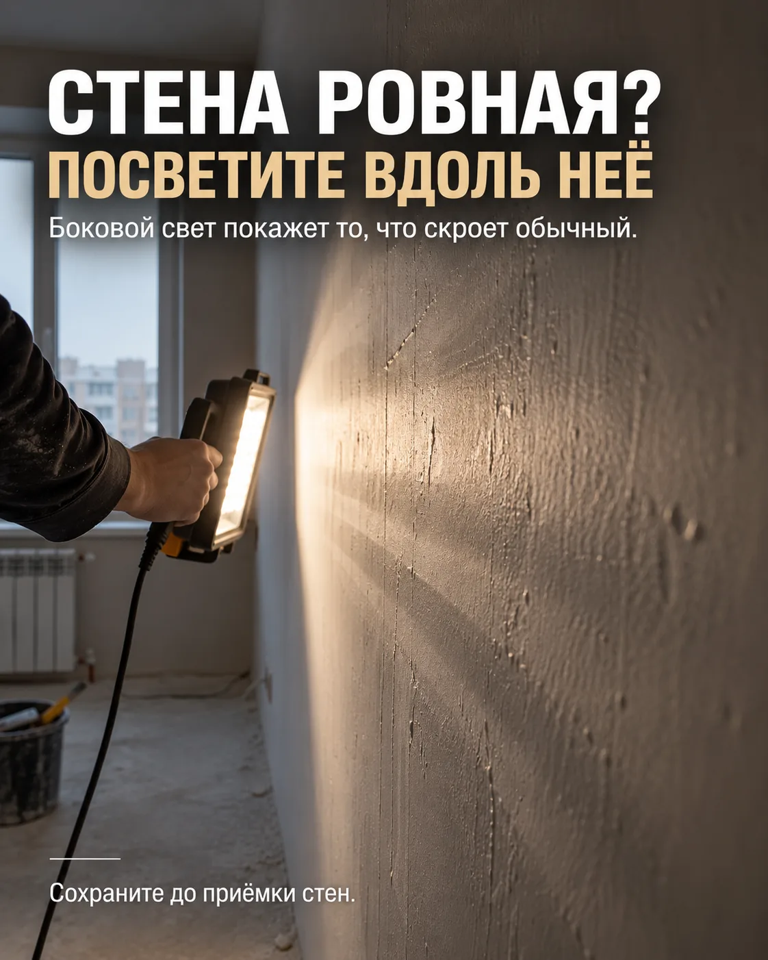 Стена выглядит ровной при обычном свете? Это ещё ничего не доказывает.