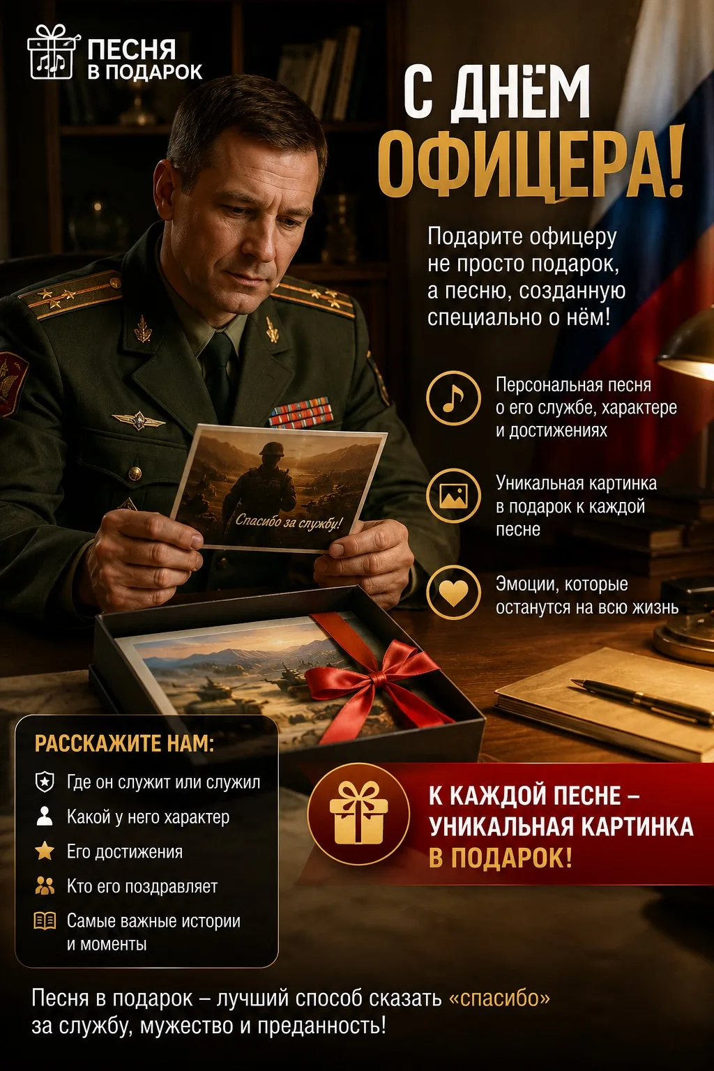 🎖️🇷🇺 ПЕСНЯ В ПОДАРОК КО ДНЮ ОФИЦЕРА! 🎵