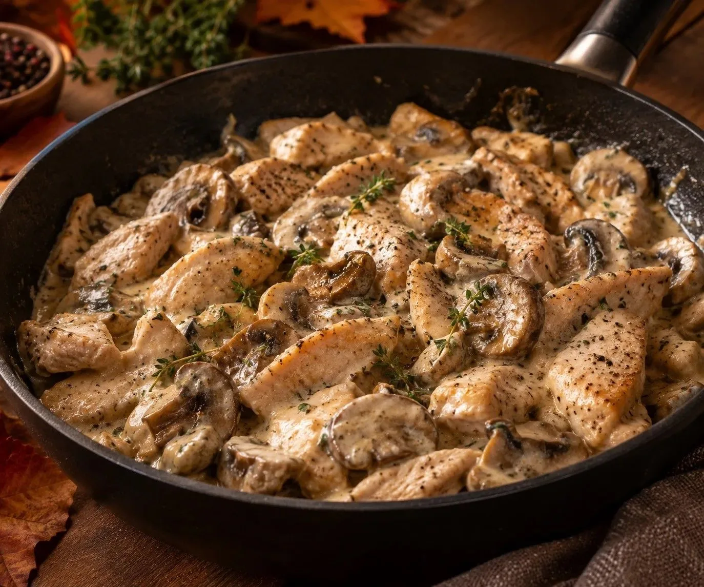 🦃 ИНДЕЙКА С ГРИБАМИ НА СКОВОРОДЕ