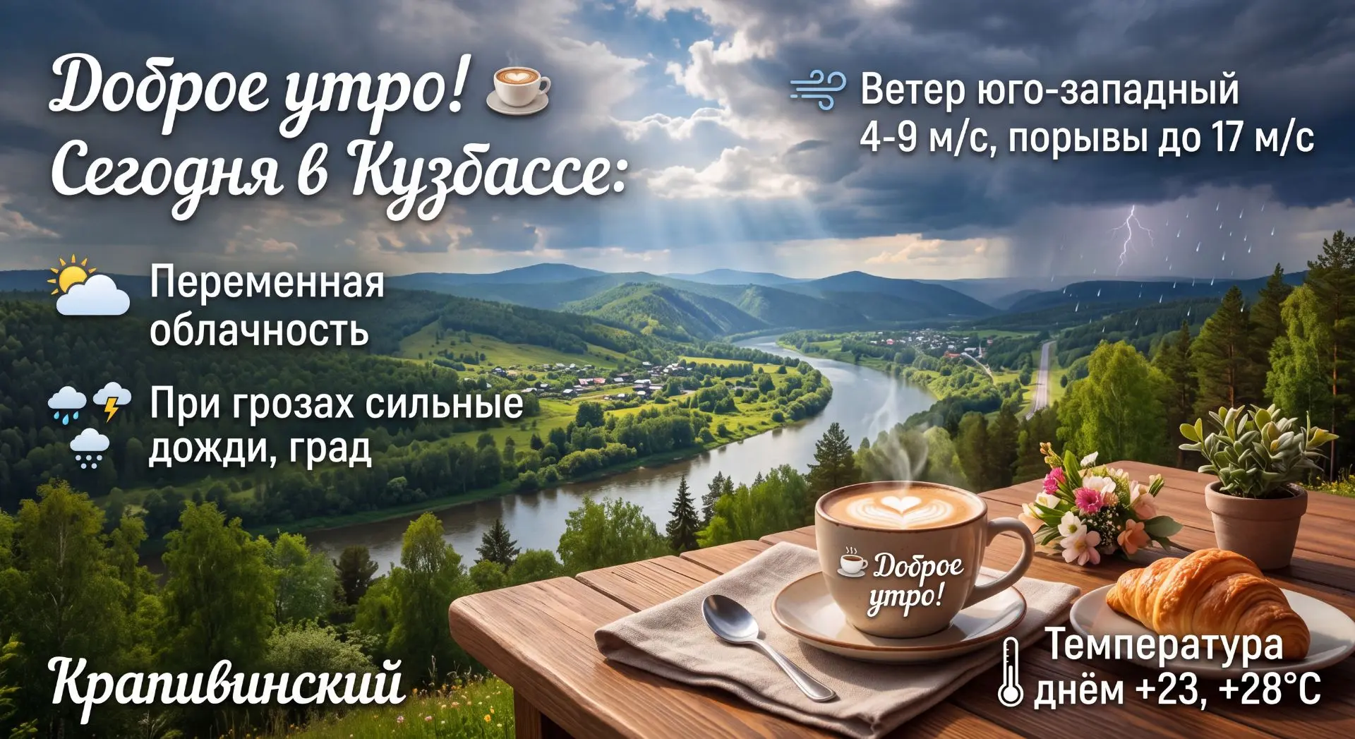Погода на сегодня ⛅