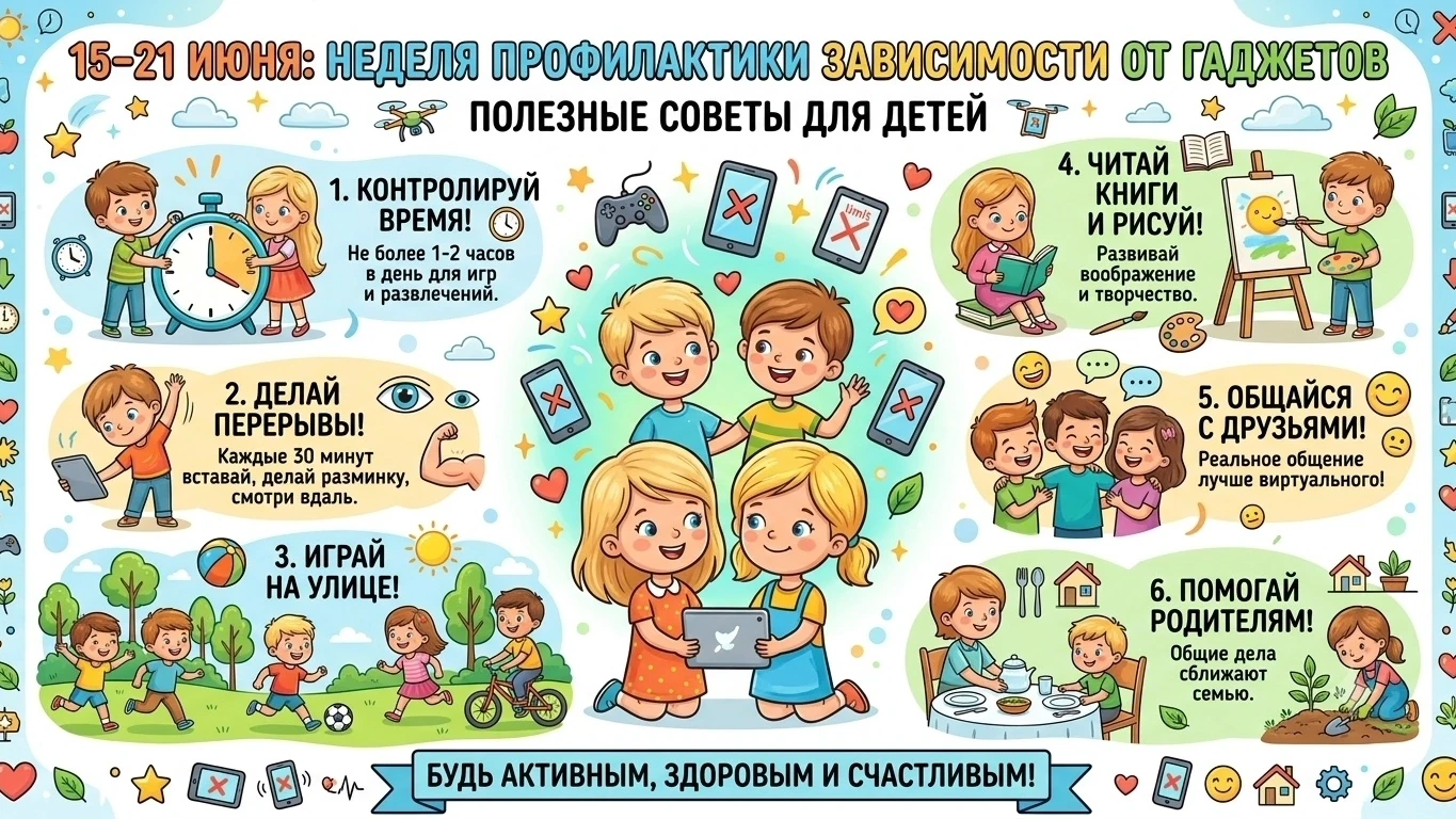 💥Друзья, с сегодняшнего дня в нашей школе стартует "Неделя профилактики зависимости от гаджетов".
С