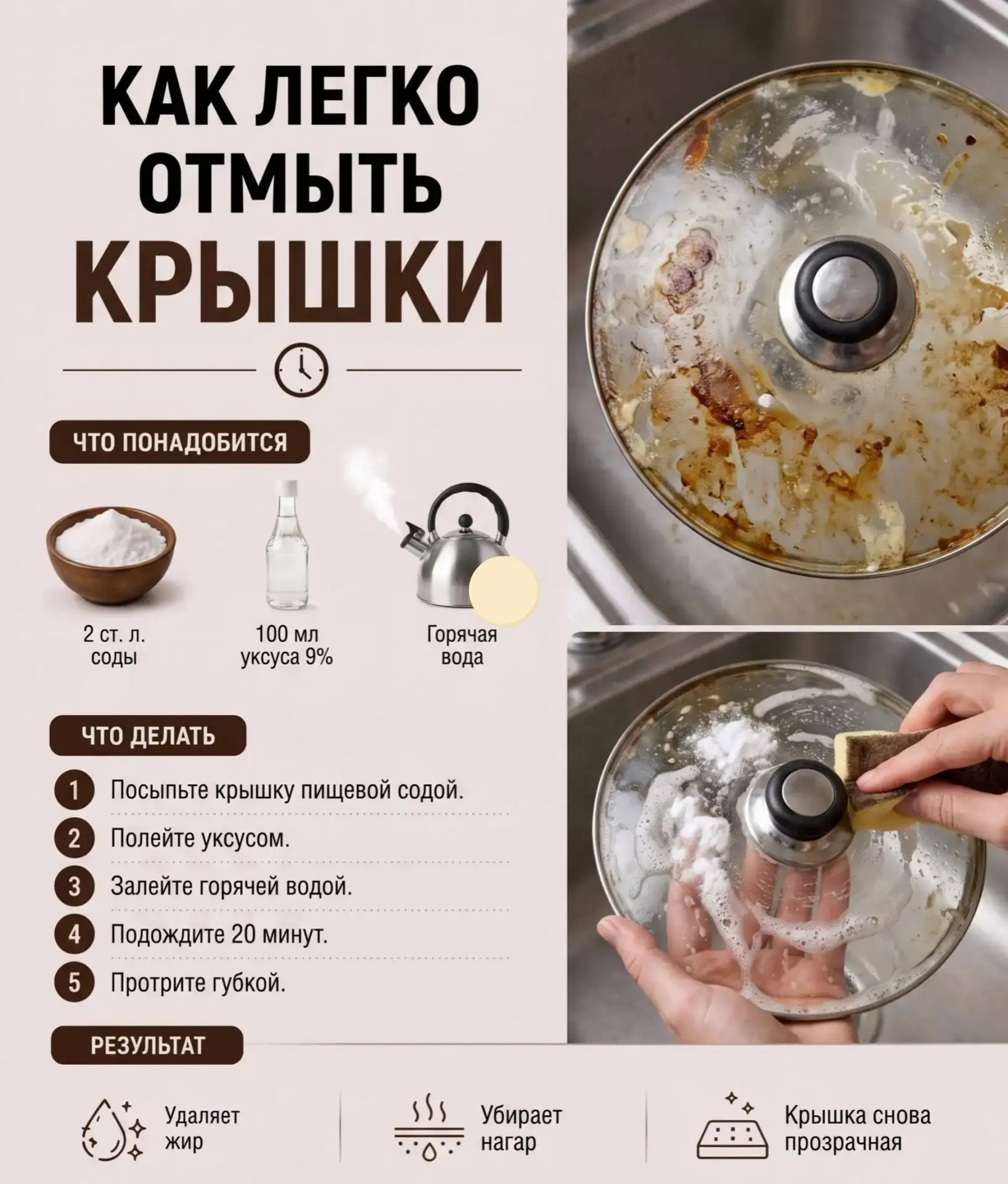 Легко отмываем крышки ✨