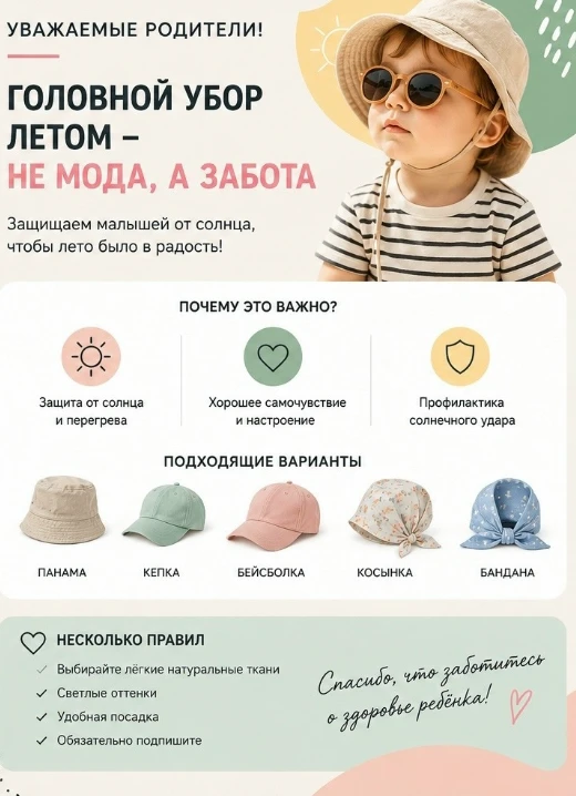 В преддверии лета: как головной убор спасет от солнечных ударов