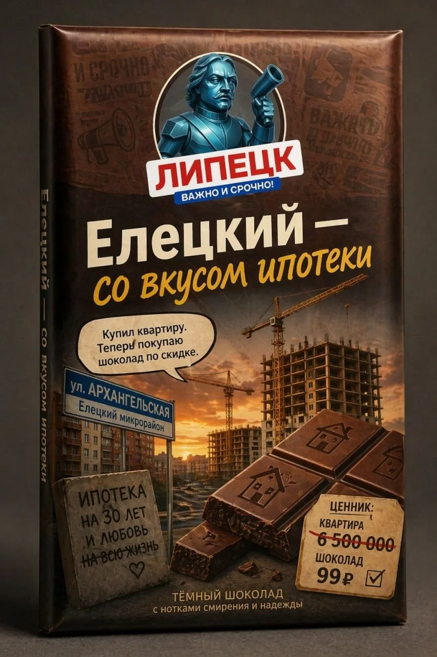 🍫 Пока все обсуждают «чипсы со вкусом Липецка», липчане уже придумали шоколад с характером  Пока соц