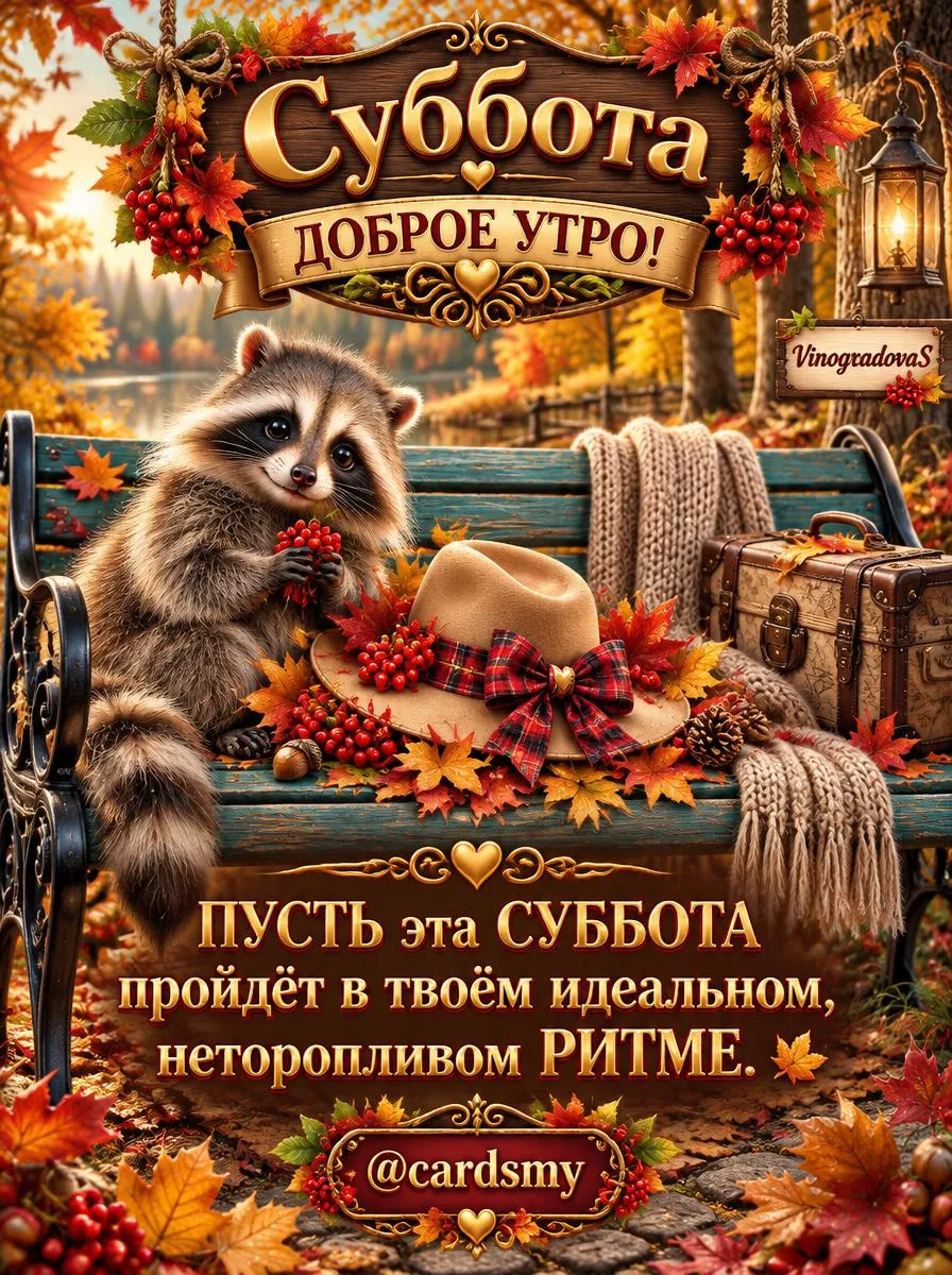🍂Пусть суббота пройдёт в твоём идеальном, неторопливом ритме. ☕