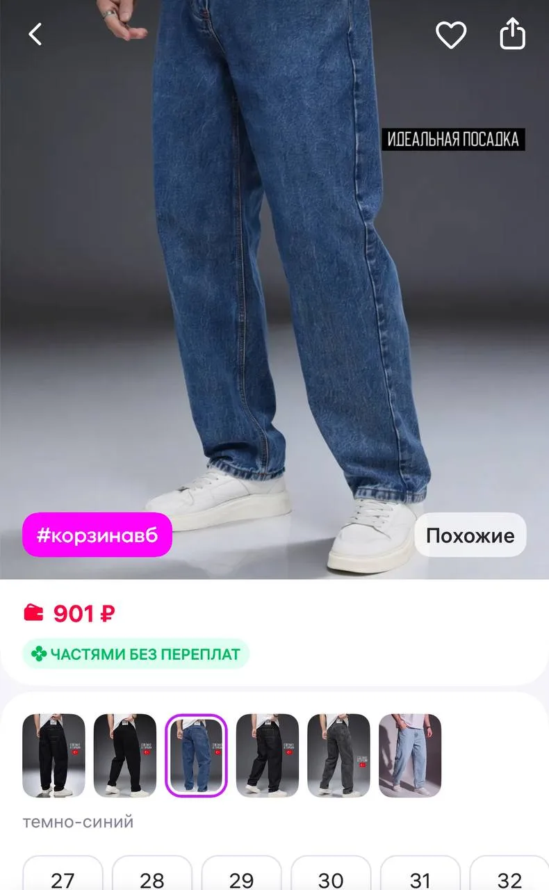 GRAVIN Джинсы широкие зауженные к низу