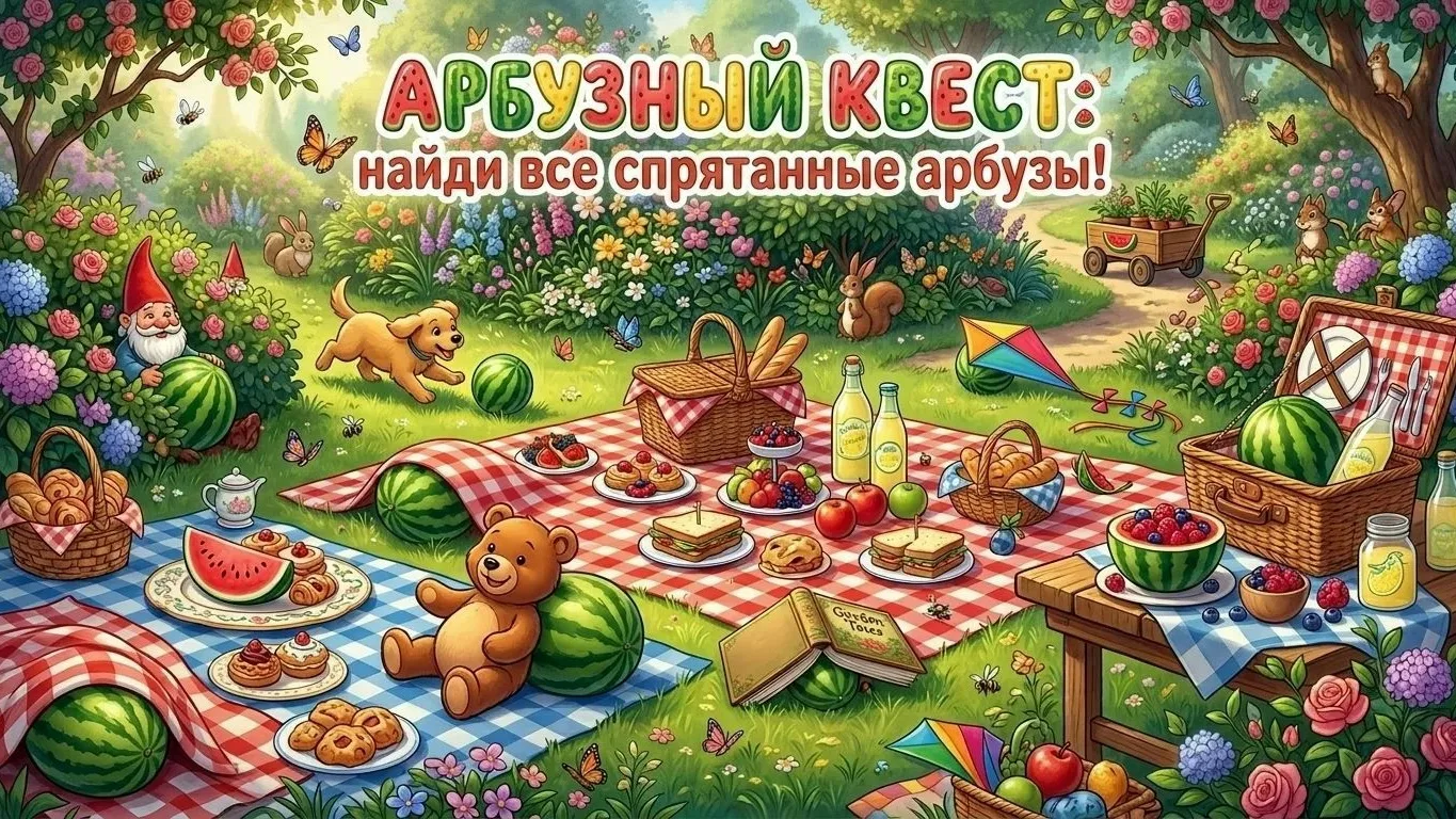 АРБУЗНЫЙ КВЕСТ: найди все спрятанные арбузы! 🍉